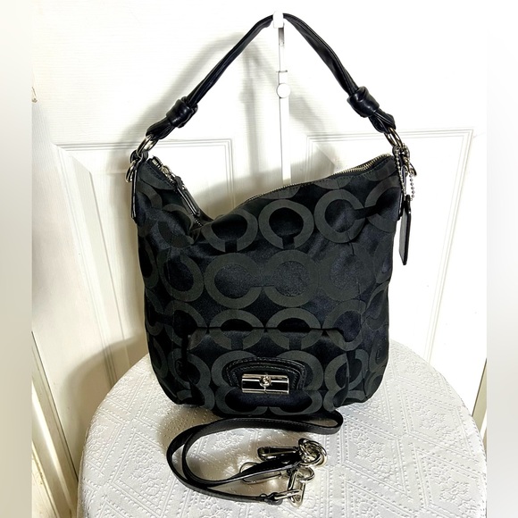 COACH💥RARE~LIMITED EDITION💥Black Signature Canvas Convertible Bag